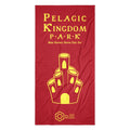 Red towel with yellow text and castle graphic on a white background