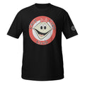 Black T-shirt with smiling Caly Clam and red circle with the words ‘Caly Clam Club.'