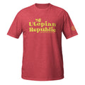 Red heather t-shirt with the Utopian Republic logo